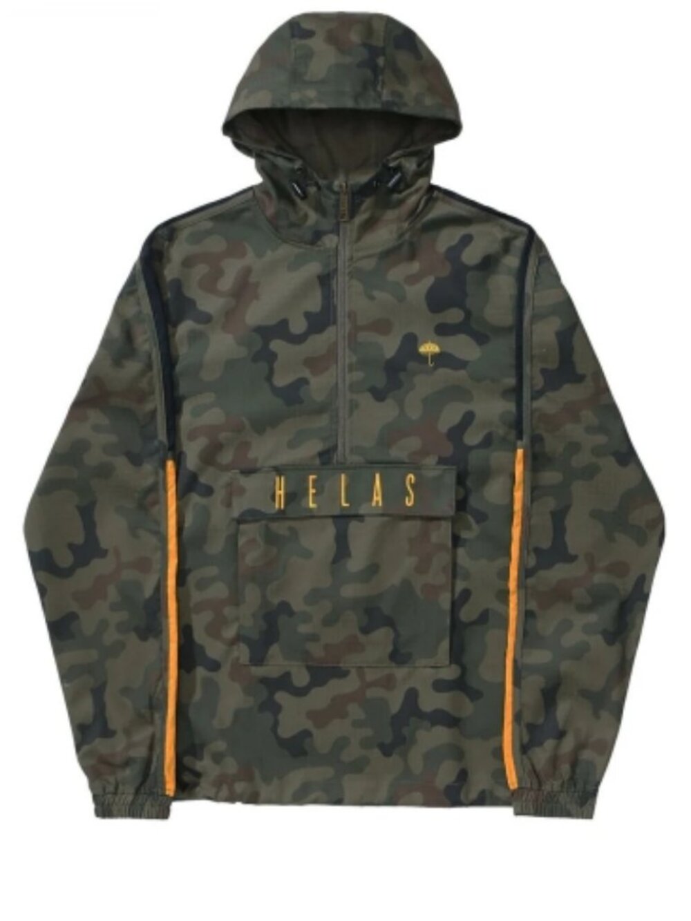 NWOT HELAS Gang Hooded Jacket Quarter Zip Camo 100% Cotton Size M